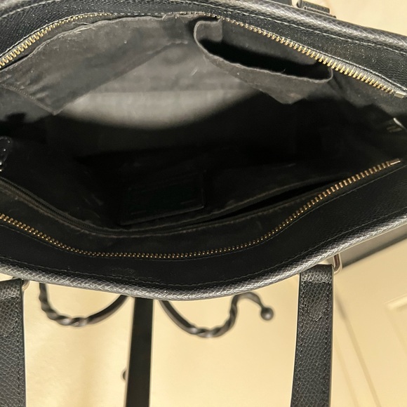 Coach Black Tote with Red and Beige Floral Pattern - Picture 3 of 9